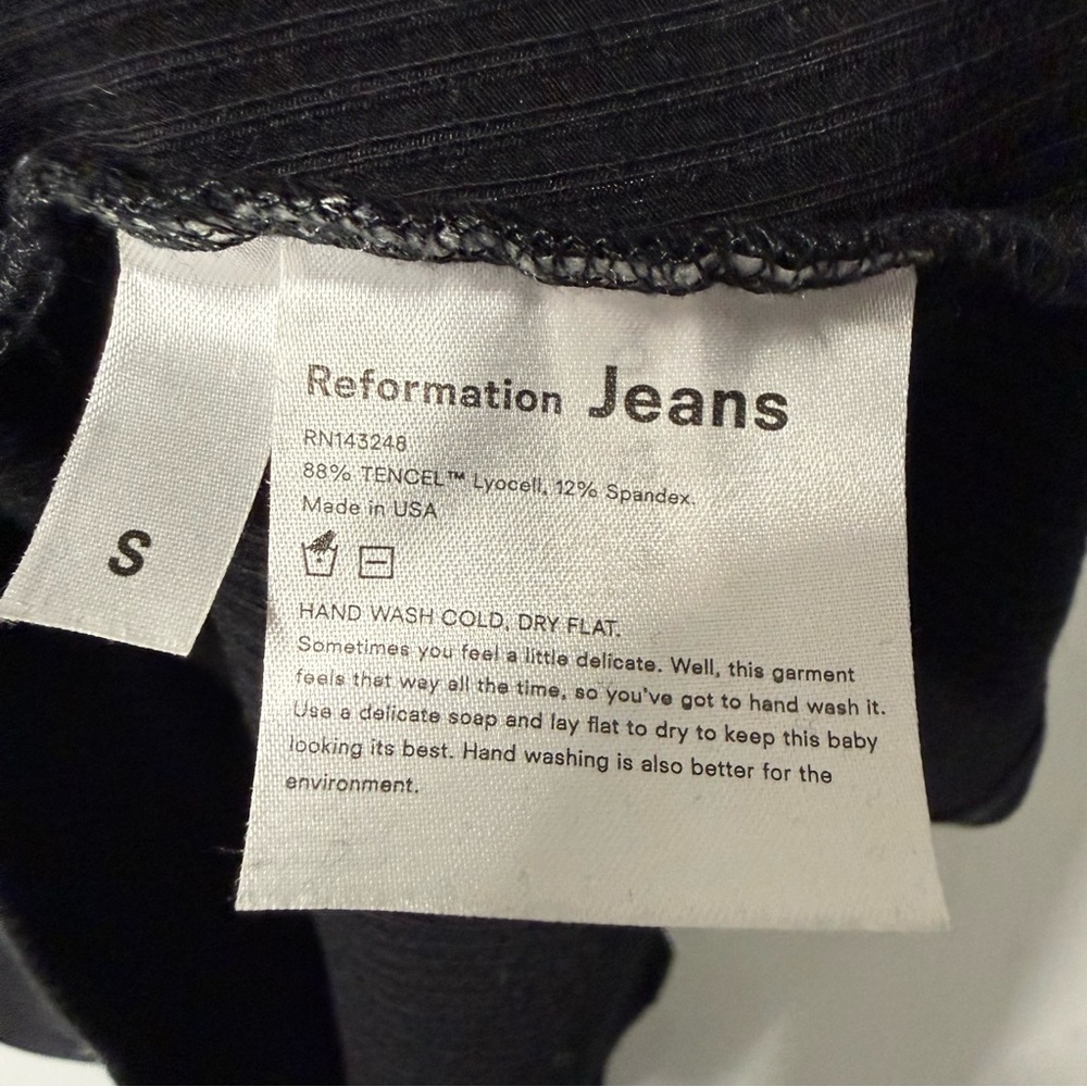 Reformation Jeans Linah Mini Fit and Flare Dress Black Puff Shoulders Small - Picture 4 of 13